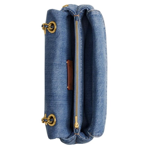 Coach Quilted Tabby 26 Medium Denim Shoulder Bag - Picture 4 of 14